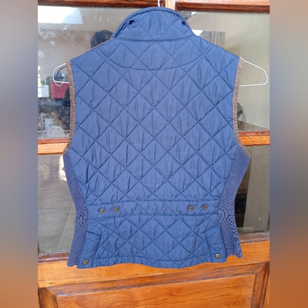 Ralph Lauren Navy Quilted Vest with Tan Accents - Picture 4 of 7
